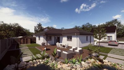 Premium Bungalow in massiver Fertigbauweise bezugsfertig mit Bodenplatte