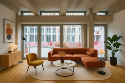 Neubau-Wohnung im Erstbezug: Wohnen auf zwei Ebenen mit viel Raum, Einbauküche und Terrasse