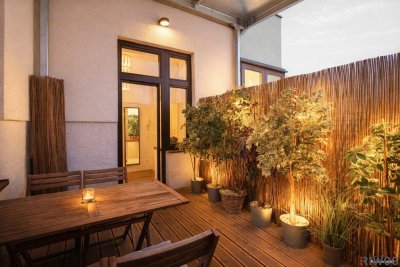 Vollmöblierte Citywohnung | Komplett hofseitig mit Terrasse | Ideal auch als Pied-a-terre | Nähe Schlossquadrat
