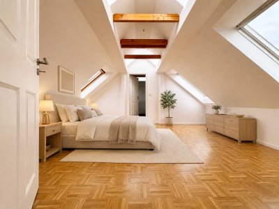 Bezugsfrei! Stilvolle Maisonette über den Dächern Leipzigs – Loggia, 2 Bäder, Aufzug & Stellplatz