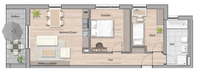 3 Zimmerwohnung im 1. OG in guter Lage
