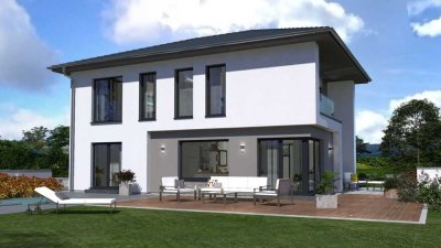 Stilvolle Stadtvilla mit südländischem Flair! Grundstück ist im Preis mit berechnet! Technikfertig!