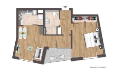 Möbliertes 2 Zimmer WHNG. zur Vermiete in Bonner Altstadt - mit Balkon