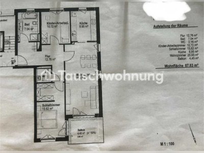 Tauschwohnung: Suchen Wohnung mit Garten, haben günstige 90m2 Wohnung