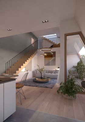 Stilvolles 4-Zimmer-Loft mit Aufdachterrasse und großem Wohnbereich
