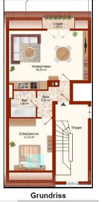 Im Herzen von Darmstadt - 2-Zimmer-DG-Wohnung mit EBK + Balkon