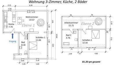 Stilvolle 3-Zimmer-Maisonette-Wohnung mit geh. Innenausstattung
