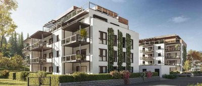 4-Zimmer-Neubauwohnung mit Tiefgarage, Balkon und Bergblick in zentrumsnaher Lage von Füssen!