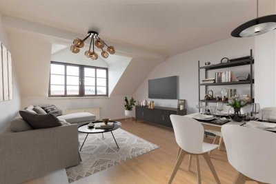 Freie 2 Zimmer DG-Altbauwohnung, optional mit Stellplatz, im Waldstraßenviertel