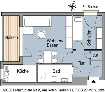 1,5 Zimmerwohnung mit Balkon