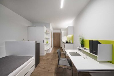 Modernes Studentenzimmer mit Küche und Bad