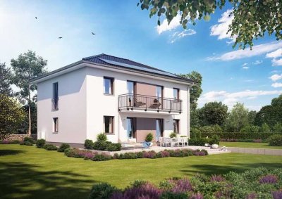 Ruhige Wohnlage. Neubau 6-Zimmer-Zweifamilienhaus mit Eigenstromanlage.