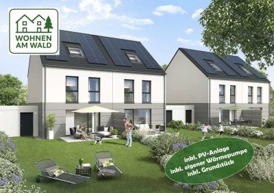 *NEUBAU-ERSTBEZUG* Wohnen am Wald | Doppelhaushälfte mit Wärmepumpe, PV und Fußbodenheizung