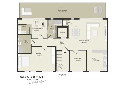 Fitness beim Sonnenuntergang - A+  Penthouse, 54m² Dachterrasse - Aufzug
