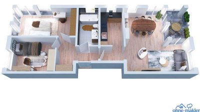 Sonnige 3-Zimmer-Wohnung mit Balkon, Einbauküche & Parkett - Bernau Waldsiedlung
