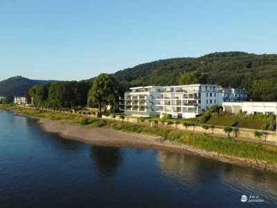 Zweizimmer Wohnung  direkt am Rhein; 180° Panorama Pur