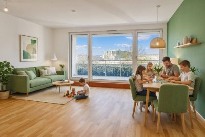 ERLAA LIVING - PROVISIONSFREI: 3-Zimmer-Neubau mit uneinsehbarer Loggia – U6-Nähe &amp; sofort beziehbar