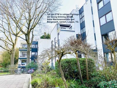 Wohnen im Park: Bremen-Wachmannstraßen-Quartier, 140 qm ETW, Loggia,  Fahrstuhl, TG, ruhige Parklage