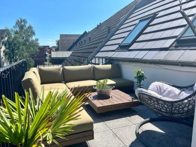 Moderne, möblierte & helle Penthouse-Wohnung mit 2 Terrassen und EBK