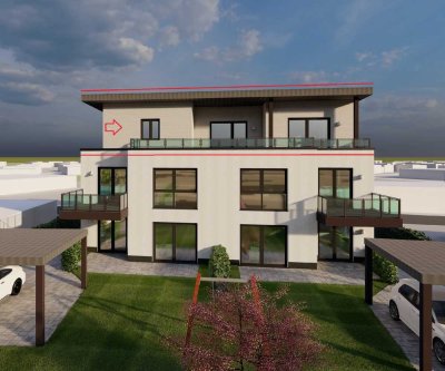 Neubau– Erstbezug! Moderne Penthousewohnung mit 2 Dachterrassen in ruhiger Süd-West-Lage Horh