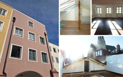 *Wunderschöner Altbau* 
Renovierte, großzügige Maisonettewohnung mit Dachterrasse in zentraler Lage