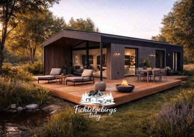 Modernes Tiny-Haus mit Sauna & Terrasse – Fundamente im Aktionsangebot inklusive