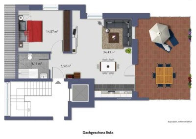 Hochwertige Neubau 2-Zimmer Wohnung in Ahlen mit großer Dachterrasse