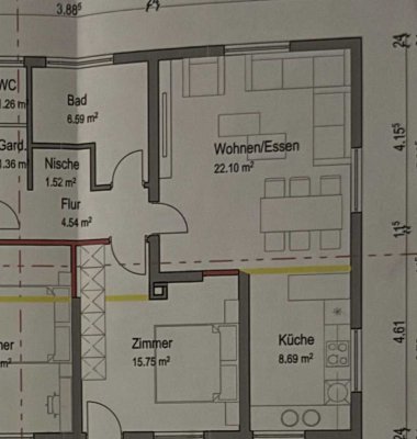Kernsanierte 2-Zimmer-Wohnung mit Einbauküche & Stellplatz – 1. OG – Fürfeld (74906)