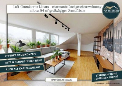 Loft-Charakter in Lübars – charmante Dachgeschosswohnung mit ca. 84 m² großzügiger Grundfläche