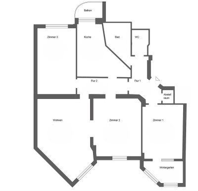 4-Zimmer-Wohnung Altbau mit Einbauküche und Balkon in Kassel mit Nähe zum Motzberg