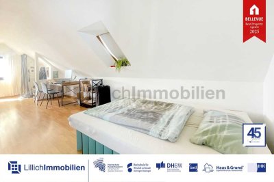 Charmante 1-Zimmer-Wohnung mit großer Dachterrasse. Stellplatz & EBK