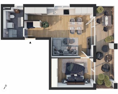 Hochwertige 2-Zimmer Neubau-Wohnung mit Balkon EW08