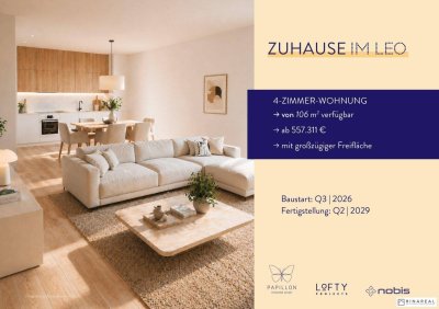Zuhause IM LEO | Tolle 4 Zimmer Gartenwohnung mit Terrasse | 2 Bäder | 2 Abstellräume | Tiefgarage im Gebäude | Hauptstraße | Sommer 2029 - Top 1