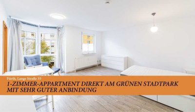 Möblierte 1-Zimmer Wohnung inkl. Küche & Stellplatz - direkt am Stadtpark