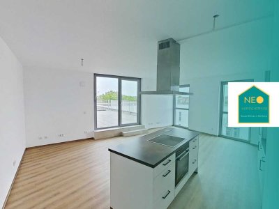 Weitläufige 3-Zimmer-Wohnung mit EBK und atemberaubender DACHTERRASSE in Neubauquartier NEO