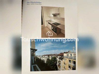 Tauschwohnung: helles sonniges Penthouse mit zwei Balkonen im Zentrum von N