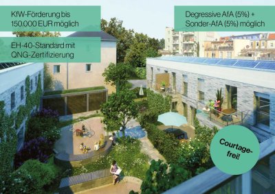 Modernes 1-Zimmer Apartment mit Terrasse in Berlin-Köpenick | Neubau Effizienzhaus KfW 40 QNG