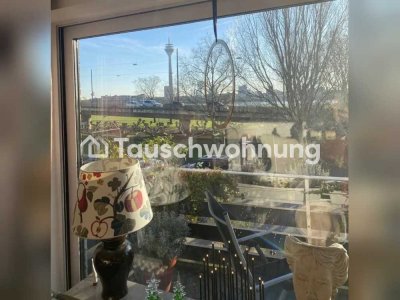 Tauschwohnung: Wunderschöne 2 ZKB mit direktem Rheinblick, 2 Balkons, Pool