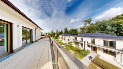 Erstbezug: Stilvolles Penthouse mit umlaufender Dachterrasse und hochwertiger Ausstattung.