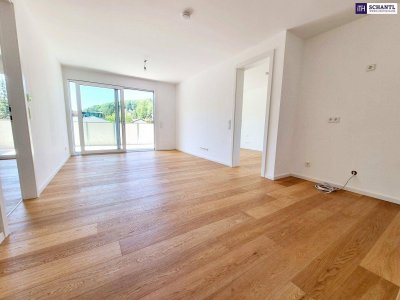 Jetzt Sonderaktion nutzen! Reduziert! Traumbalkon / Traumwohnung! TOP Neubauwohnung mit viel Freiraum! Ideale Raumaufteilung + Grün wohin das Auge reicht + Luftwärmepumpe! Jetzt zugreifen!