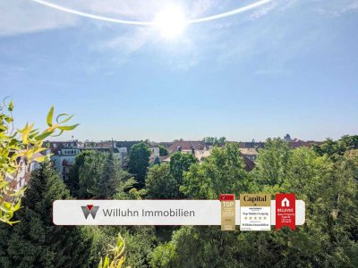 Herrlicher Weitblick über Leipzig - Balkon - Stellplatz - Aufzug - 2 Zimmer + Küche - FERNWÄRME