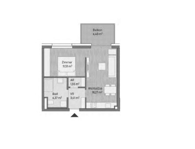 2-Zimmer moderne Eigentumswohnung mit Balkon (41,11m²) - Graz/Gries