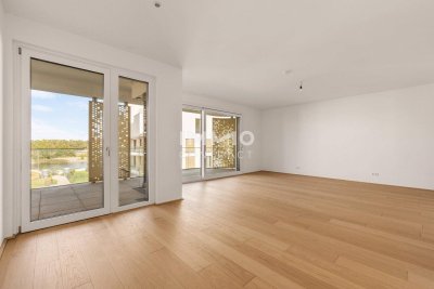 Leben am Wasser: 50m2 Balkon inkl. Wasserblick, Wellness Bereich und Fitness