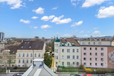 Moderne Dachgeschosswohnung mit großer Dachterrasse und Fernblick