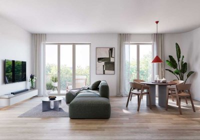 Zeitlose Architektur & moderner Wohnkomfort - stilvoller Neubau-Erstbezug mit Balkon