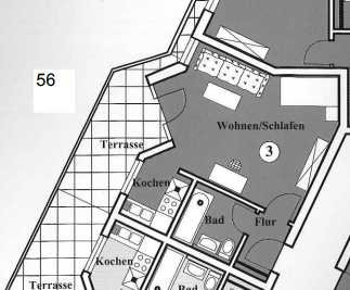 helle 1-Zimmer- Wohnung mit Terrasse