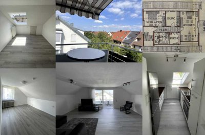 3 Zimmer Dachgeschosswohnung mit herrlicher Aussicht aus dem Balkon