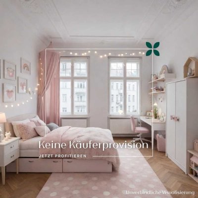 3-Zimmer-Wohnung mit Balkon, Altbaucharme, Stuck und Parkett – Keine Käuferprovision!