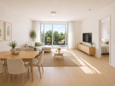 Lichtdurchflutete 3-Zimmer-Wohnung in Gartenlage mit Loggia