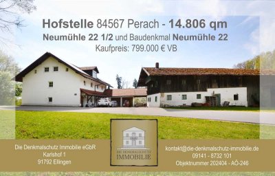 Hofstelle - Wohnhaus und denkmalgeschütztes Bauernhaus in Perach im Landkreis Altötting